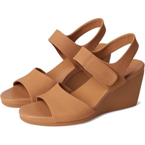Naturalizer Imani Wedge Sandals – Size 11M Cookie Dough Nubuck – New in Box - Picture 2 of 11